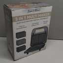 Bakers Friend 3 in 1 Mini Waffle Maker with Removable Plates, Dual Waffle & Pancake and Grill Plates, Breakfast Sandwich Maker Press, Dishwasher Safe, Non-stick Coating, Graphite