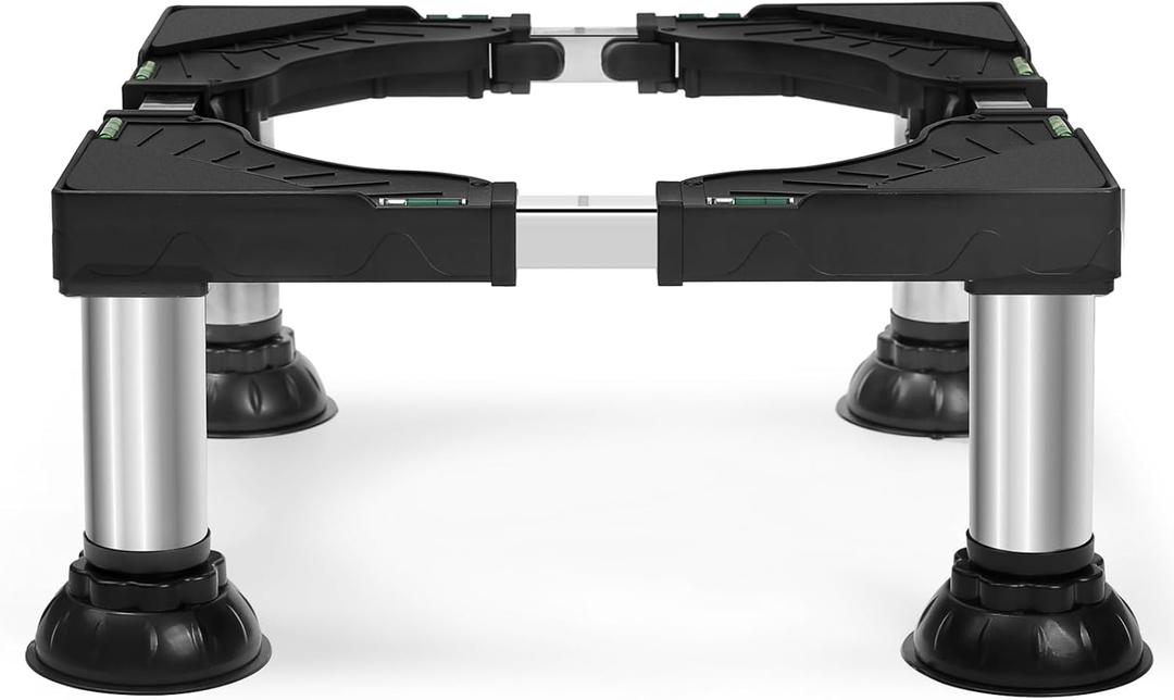 Nefish Mini Fridge Stand Height 7"-8.4" Adjustable Washer and Dryer Stand with 4 Strong Feet Heavy Duty Washing Machine Stand Base Laundry Pedestal Universal Platform for Home 16-24 Inch Appliance