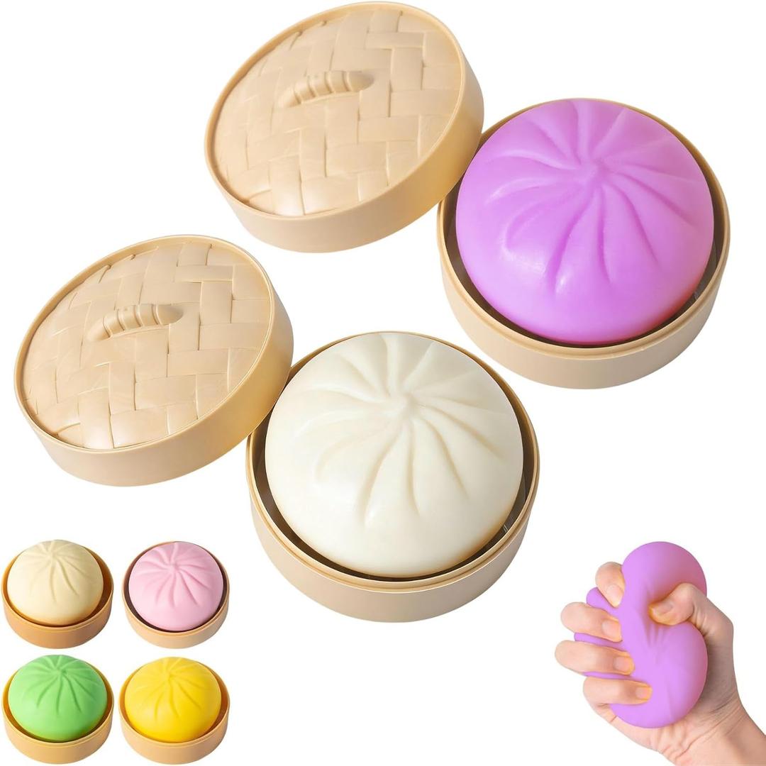 2PCS Dumpling Squishy, Mystery Squishy Dumpling Box, Fidget Toys Adults & Teens,Sensory Stress Ball Squeeze Toys for Stress Relief