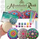 MoonGarden Mandala Rock Painting Kit - Mandala Dotting Tools Kit - Large Wooden Rocks for Painting, Stencils, Acrylic Paints, Dotting Tools for Rocks - Dot Art Kit for Adults & Kids