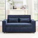 3 in 1 Convertible Loveseat Sleeper Sofa Bed , 61.4" Chenille Upholstered Futon Love Seat Sofabed with Adjustable Backrest, Pull Out Couch Bed Sofacama with Storage Shelves ,Cup Holder for Living Room