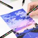24 Colors Acrylic Marker With Double Brush Tips Automatic Ink Control, Water Based Ink Paint Markers For Rock, Wood, Ceramic, Glass, Stone, Fabric, DIY Crafts Textile & Art Supplies 12PCS