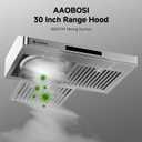 AAOBOSI Range Hood 30 inch Under Cabinet,800-CFM Gesture Sensing/Touch Control/Motor Upgrade Low Noise,3 Speed Range Hood with LED Lights Exhaust Fan, Stainless Steel Kitchen Vent Hood