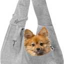 Dog Carrier Sling for Small Dogs and Cats(0 to 12 lbs), Puppy Sling Carrier with Adjustable Strap, Travel Safety Harness, Hands-Free Pet Carrying Holder Travel Bag for Outdoor, Gray