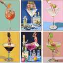 6 Pack Paint by Numbers Kit for Adults Beginners - 8x12 Inch Cocktail Adult Paint by Number Kits on Canvas, Cocktail DIY Acrylic Oil Number Painting Kits for Adults, Perfect for Gift Home Decor