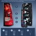 Nilight Taillight Assembly Compatible with 2003 2004 2005 2006 Chevy Silverado 1500 1500HD 2500 2500HD 3500 2007 Chevrolet Classic OE Style Taillight Rear Lamp Driver and Passenger Side w/Bulbs