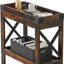 Narrow Side Table, Slim End Table,Sofa Side Table, End Table Nightstand for Bedroom, Living Room, Small Spaces