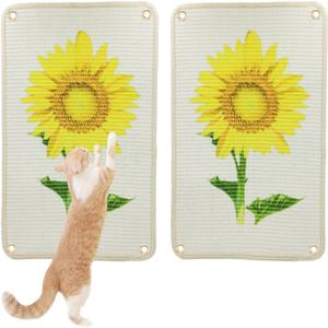 Cat Scratcher Mat, 23.6 X 15.7 Inch Natural Sisal Cat Scratch Mats,Cat Wall Scratcher for Indoor Cats with Adhesive Hook Protect Carpets and Sofas