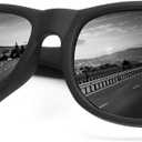 KALIYADI Mens Sunglasses Womens Sunglasses Small Face: Square Polarized Sunglasses-Men for Driving Fishing Golf UV400, A01-matte Black