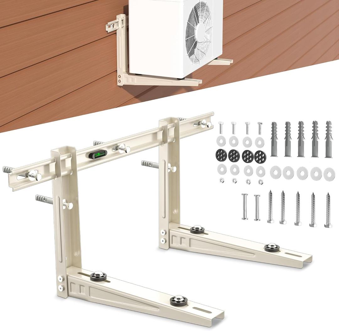 Mini Split Wall Mounting Bracket, Heavy-Duty Wall Bracket for 7000 Btu to 12000 Btu Outdoor Ductless Minisplit Air Conditioner AC Heat Pump Systems, Max 400 Lb Capacity