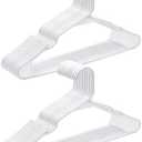 Cozymood Plastic Notched Hangers 20 Pack, Space Saving Tubular Clothes Hangers White, Slim Non-Slip Heavy Duty Plastic Hanger for Everyday Use, Standard Closet Hanger for Shirts, Coats, Dress, Skirts