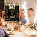 2 x 40th Birthday Wall Decor Back in 1986 40 Year Old Anniversary Birthday Party Hanging Wooden Signs for Home Decorations
