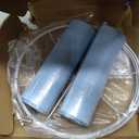 Lamp Shades Set of 2, Drum Lampshade for Table Lamps Floor Lamp, 13" Top X 13" Bottom X 10" High Blue Large Line Fabric Lamp Shades, Easy Assembly Replacement Lampshades