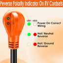 30 Amp RV Extension Cord,15 ft,Heavy Duty Generator Extension Cord with LED Power Indicator,30 AMP Female 90 Twist Lock Adapter with Reverse Polarity Lamp,NEMA TT-30P to L5-30R,120V/125V