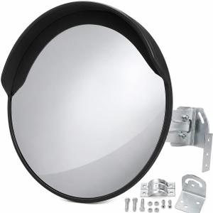 24-inch Convex Safety Mirror, Outdoor Traffic Mirror for Driveway Blind Spots, Wide Angle Security Mirror for Business Indoor, Street Warehouse and Road Mirror with Wall Mount Bracket