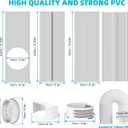 Portable AC Window Vent Kit with 5.9Inch Exhaust Hose & Mobile Air Conditioner Unit Coupler, Upgraded Seamless 4 Seal Plates Window Kit Adjustable for Horizontal & Vertical Sliding Windows