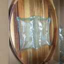 Acacia Wood Serving Tray for Ottoman - Large, Decorative Table Tray for Living Room, Coffee Table, Breakfast in Bed, Candle & Flower Display, Desktop Organizer, 17"x13" Round