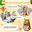 2 x CREEK CLOUD Positive Crochet Animal Gift, Owl Emotional Support Crochet Cute Ornament with Positive Card, Birthday Ester Gift for Women Men Coworkers Friend, Funny Desk Decor for Office Home