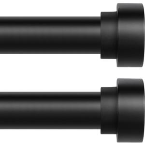 HEI! DEAR 2 Pack Black Curtain Rods for Windows 28 to 48 Inch(2.3-4ft),1 Inch Adjustable Curtain Rod,Heavy Duty Curtain Rods,Thicken Sturdy Drapery Rods,Telescoping Window Curtain Rod 18-45",Black