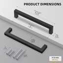 Goldenwarm 35 Pack 5 Inch Black Cabinet Handles Matte Black Drawer Pulls Stainless Steel Cabinets Hardware Square Bar Modern for Kitchen Bathroom Cupboard