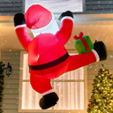 Joiedomi 6 FT Tall Christmas Inflatable Climbing Santa with Gift Box, Blow Up Hanging Santa with Buildin LED for Xmas Party, Outdoor, Yard, Garden, Lawn Decoration