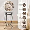 Round Side Table, 21 Inch Tall Metal Table for Patio Deck Porch Livingroom, 14 inches x 14 inches x 21 inches