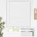 LazBlinds No Drill Cordless Mini Blinds, White 26"x64"