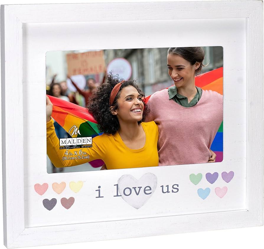 Malden International Designs Porta-Retrato Branco I Love Us