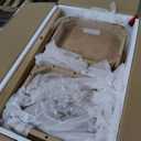 Plank+Beam Smythe Bar Stool, 30", Set of 4, Sturdy Wood Modern Kitchen Bar Height Stool, Saddle Seat Backless Bar Chair, Metal Footrest, Blonde