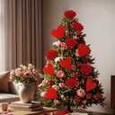 Thyle 12 Pcs Valentines Day Decorations Tree Ornaments Extra Large Red Heart Rose Picks Heart Cute Valentines Picks for Valentine's Day Tree Topper Home Vase Wedding Office Decor