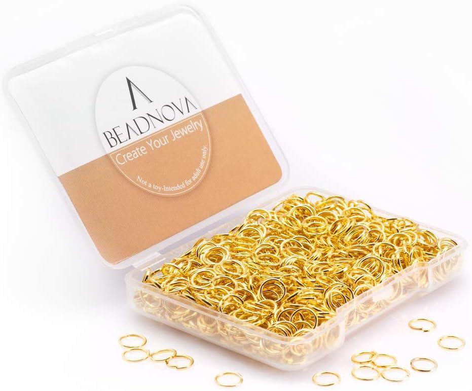 BEADNOVA 6mm Jump Rings Gold Jump Rings for Keychains Jewelry Making for Necklace Repair (300Pcs)