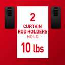 Command 10 lb Matte Black Curtain Rod Hooks, 2 Hooks and 4 Strips, No Drilling Home Decor and Room Decor, Use with Rod Diameters 0.5-0.75" | 10 lb, 4 Command Strips, Damage Free, Curtain Rods Hangers, Home and Room Decor