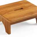 6.5" Acacia Wood Step Stool, Wooden Step Stools for Adults Kids with 500 lbs Capacity, Bed Steps for High Beds, Small Step Stool for Bathroom Kitchen, Platform Stepping Foot Stool