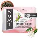 Numi Organic Green Tea with Jasmine, 100 Green Tea Bags with Real Jasmine (EXP 03/20/29)