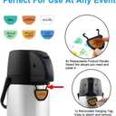 Airpot Coffee Dispenser Thermal with Pump,1.9L/64 Oz Insulated Stainless Steel Large Airpot Coffee Carafe Lever Action for Hot/Cold Water,Thermal Carafe for Hot Cocoa for Parties