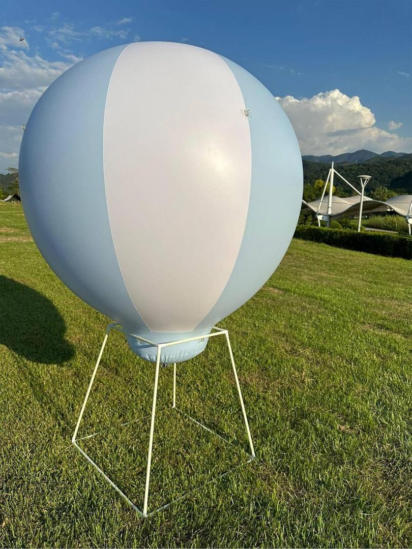 5ft Half Hot Air Balloon with Stand, Inflatable Baby Party Decoration Balloon, Suitable for Indoor and Outdoor Use/Birthday Wedding/Children's Party/Exhibition