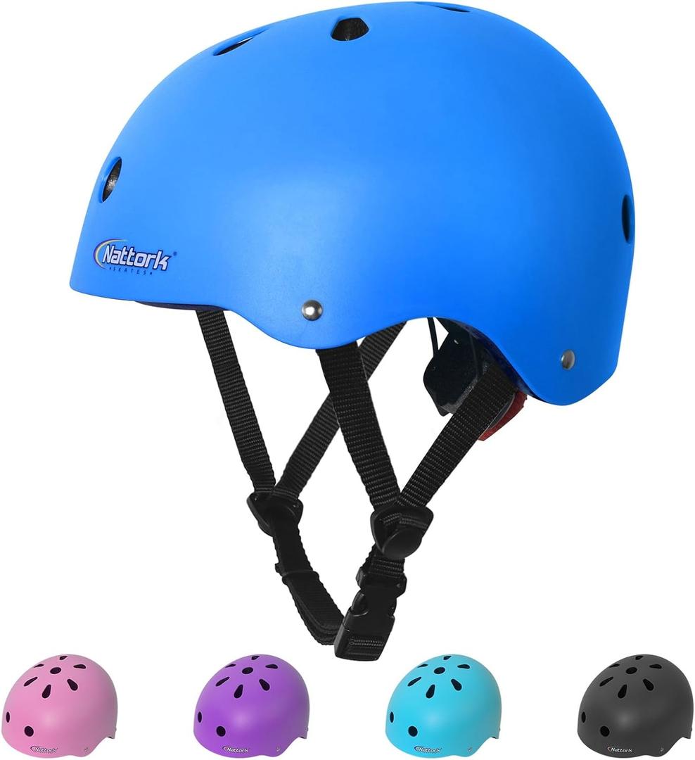 Kids Youth Bike Helmet - Lightweight and Safe Helmet for Boys and Girls Toddler, Adjustable Multi-Sport Helmets for Skateboard Skate Scooter (Small (18.1''-19.7''), Matte Blue)