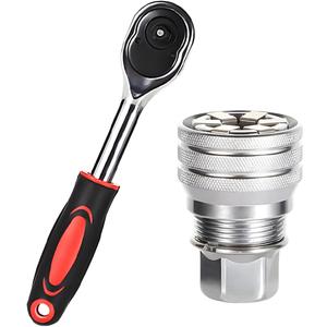 ZIMISI Adjustable Universal Socket Wrench, 10-19mm Magic Sleeve Tool with Ratchet Wrench, Manual Socket Set for Power Drill, Torque Wrench, 3/8" Drive Ratchet (Sockets/Ratchet Wrench)