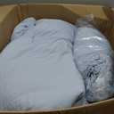MR&HM Boho Comforter Set King, Dusty Blue 7 Pieces Bedding Set, Farmhouse Shabby Chic Bed in a Bag with 1 Comforter, 2 Pillow Shams, 2 Pillowcases, 1 Flat Sheet, 1 Fitted Sheet for All Seasons