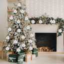 Wettarn 24 Pcs Snowman Face Christmas Ball Ornaments for Tree 3.15 Inch Clear Christmas Plastic Fillable Ornaments Balls Snow Sparkle Xmas Tree Decoration Hanging Ball for New Year Wedding Party Decor