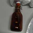 12Pcs 4 oz Amber round Mini Swing Top Glass Bottles with Stoppers Small Flip Top Bottles with Airtight Lids for Crafts Decoration Wedding Themed Party Favors (12)