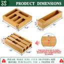 Calmbee 9 in 1 Bamboo Storage Bag Organizer for Kitchen Drawer Plastic Wrap Dispenser with Cutter & Foil Organizer, Wooden Baggie Organizer for Sandwich, Snack, Gallon, Quart Sizes, Natural