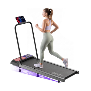 Gkyet Walking Pad Treadmill with Handle Bar, 8% Incline Under Desk Treadmill | 2.5HP Quiet Motor, 265 lb Capacity, 0.6-4 MPH Speed, 15 x 35.4 in Belt, Compact for Home Office and Small Spaces