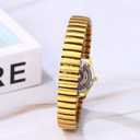 JewelryWe Women's Big Dial Easy Reader Watch Gold/Silver Tone Elastic Stretch Band Wristwatch for Christmas