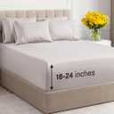 Extra Deep King Sheet Set - 6 Piece Breathable & Cooling Sheets - Hotel Luxury Bedding Set with 18-24 Inch Extra Deep Pockets - Easy Fit - Super Soft, Wrinkle Free and Comfy - Light Grey, King Size
