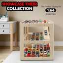 Display Case for Hot Wheels Garage & Matchbox Cars 1/64 Scale Diecast Toy Car Garage, Storage Case for Hot Wheels, Parking Diorama Toy Car Parking Ramp