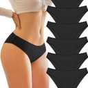 Knowyou Womens Underwear Cotton Cheeky Panties for Women Cute Stretch Bikini Breathable Panties for Ladies 6Pack (Medium)