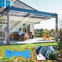 8x16ft Clear Tarp with Grommets, Transparent Heavy Duty Waterproof Tarpaulin Cover with Reinforced Edge, 14Mil Thickened Tear Resistant Waterproof PVC Vinyl Tarp for Patio, Camping, Greenhouse Outdoor