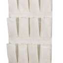 Household Essentials Over The Door 24 Packet Shoe Storage Organizer, Natural Canvas
