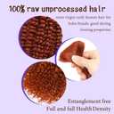 350 Human Hair for Boho Braids 24 Inch Boho Hair for Braiding 2 Bundles 110g 12A Ginger Curly Boho Braids for Human Hair Bulk (Ginger350, 24inch)